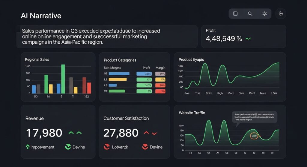 Power BI AI narrative auto-refresh and slicer formatting