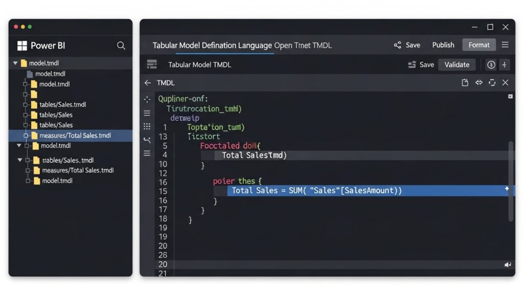 Power BI TMDL web modeling interface