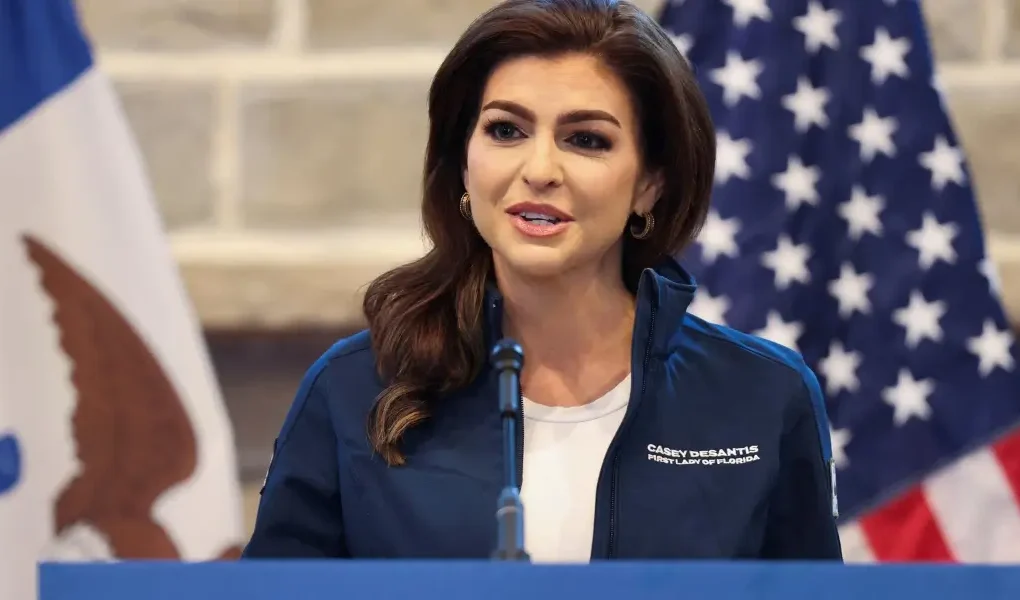 Casey DeSantis speaking at Hope Florida event