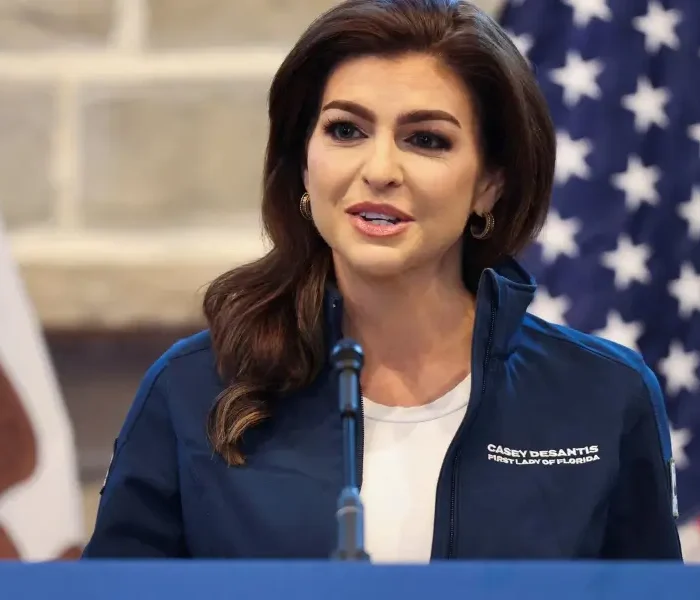 Casey DeSantis speaking at Hope Florida event