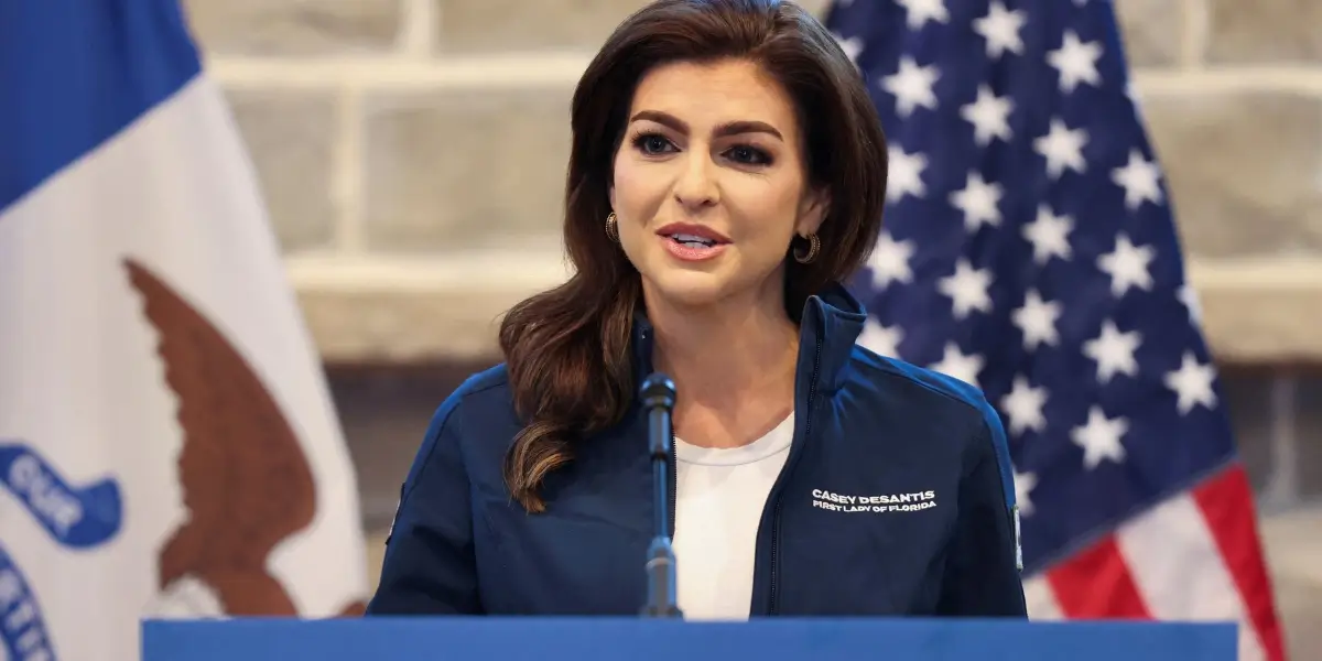 Casey DeSantis speaking at Hope Florida event